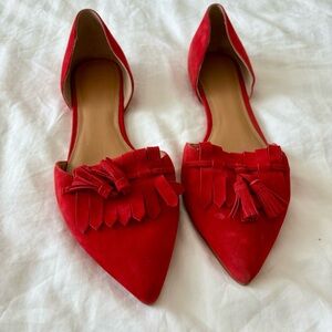 J Crew | Red D’Orsay Flats - Size 9.5